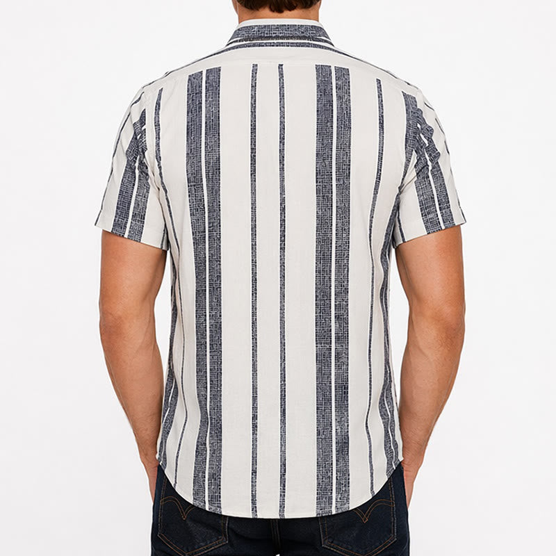 Chemise en lin rayée décontractée d'été pour la plage et les vacances tropicales - image 2