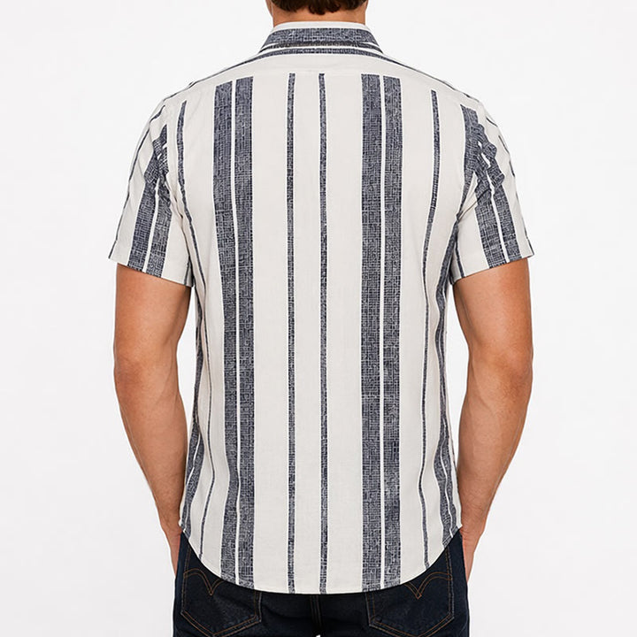 Chemise en lin rayée décontractée d'été pour la plage et les vacances tropicales - image 2