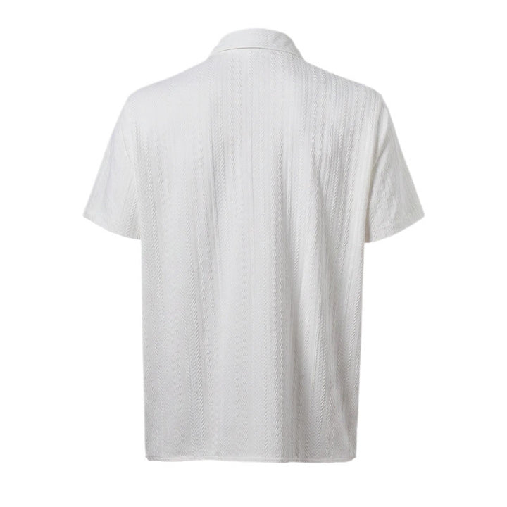 Chemise blanche texturée en jacquard tissé, idéale pour les vacances - image 11