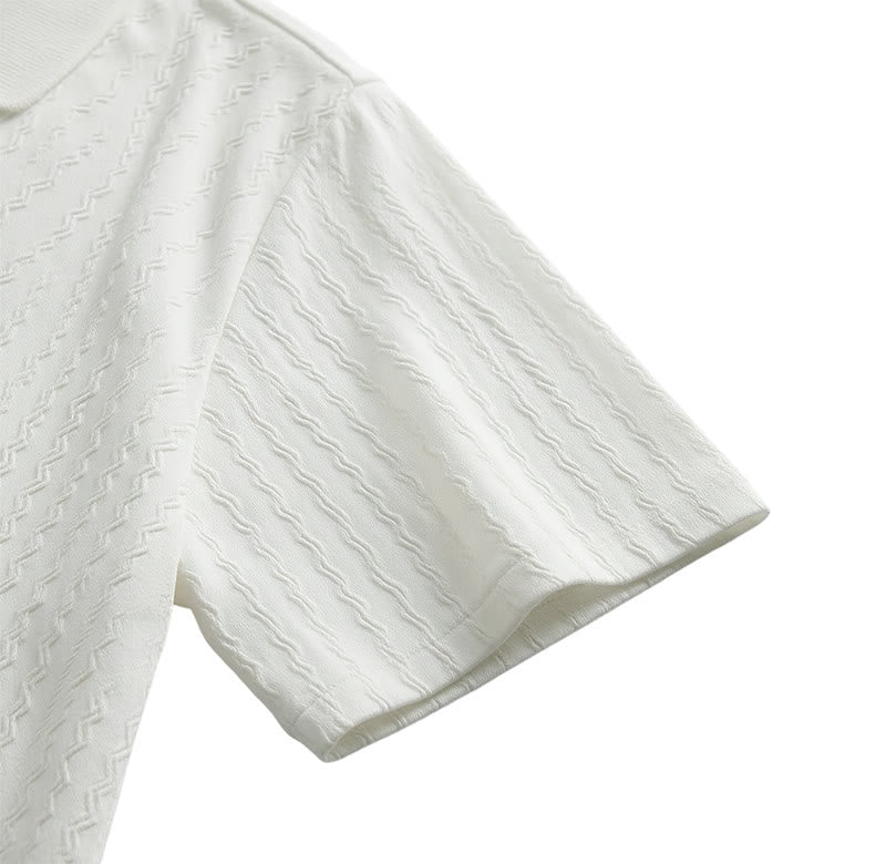 Chemise blanche texturée en jacquard tissé, idéale pour les vacances - image 9