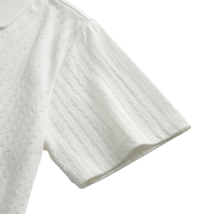 Chemise blanche texturée en jacquard tissé, idéale pour les vacances - image 9