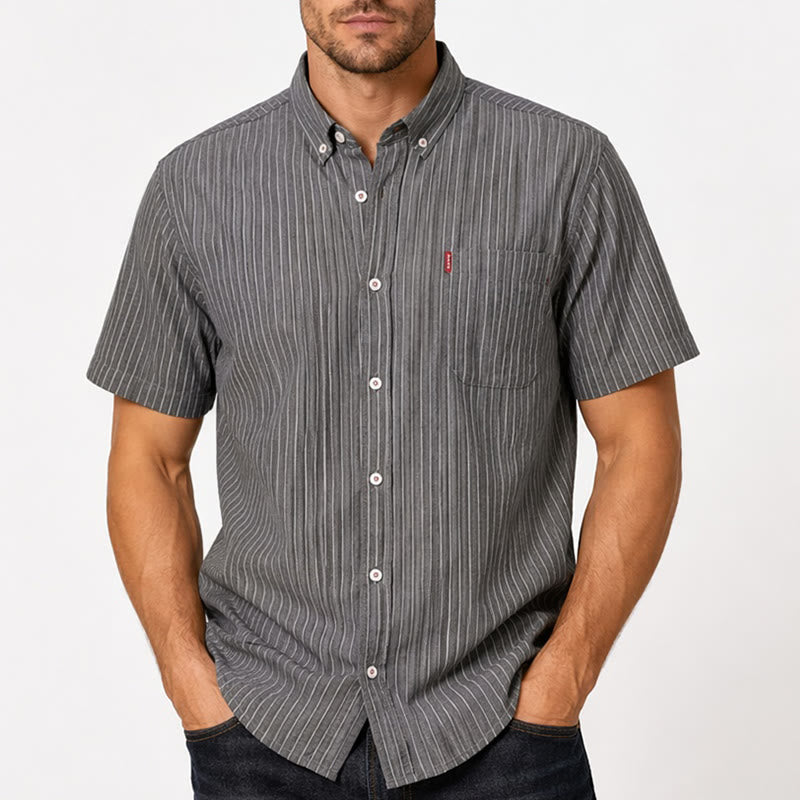 Chemise rayée en coton pour tous les jours, du travail au week-end - image 1