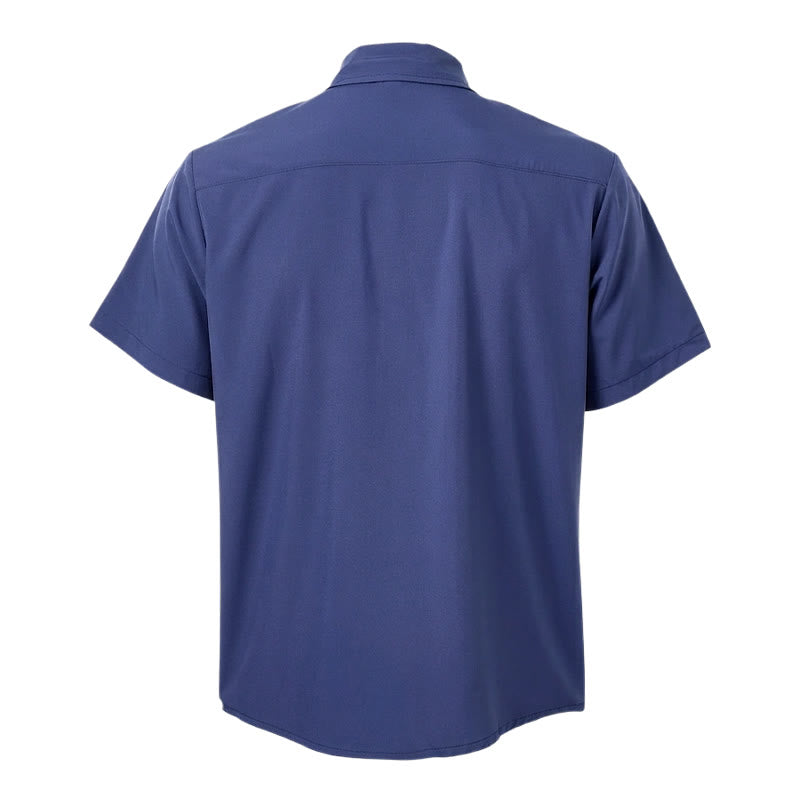 Chemise en coton tendance pour homme, à bordures contrastées bicolores. - image 13