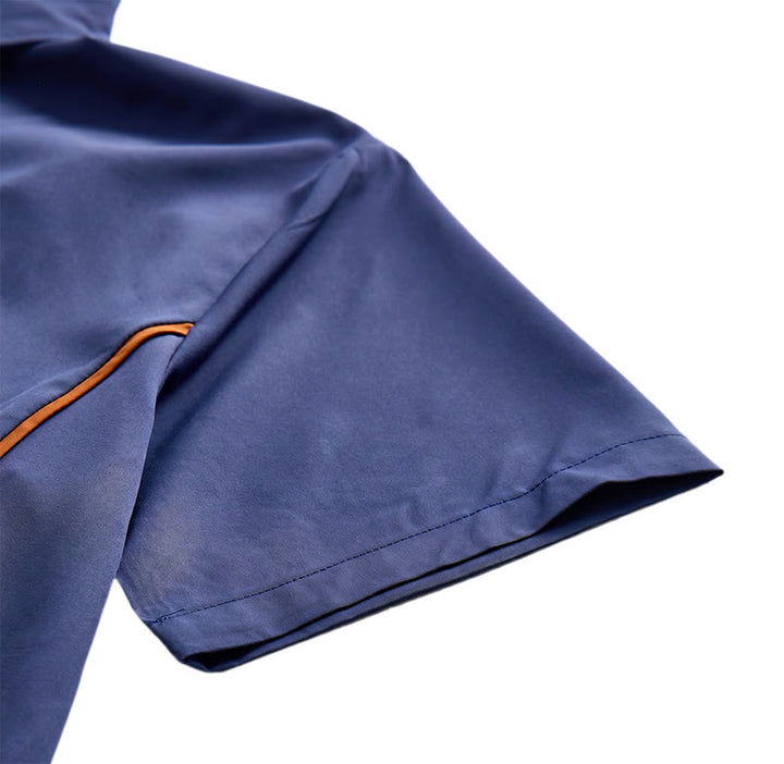 Chemise en coton tendance pour homme, à bordures contrastées bicolores. - image 11