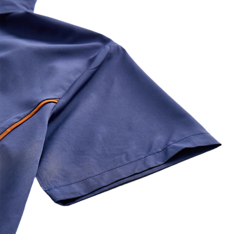 Chemise en coton tendance pour homme, à bordures contrastées bicolores. - image 11