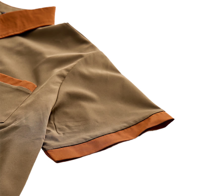 Chemise d'été pour homme, style bodybuilder, avec bordure orange contrastée - image 9
