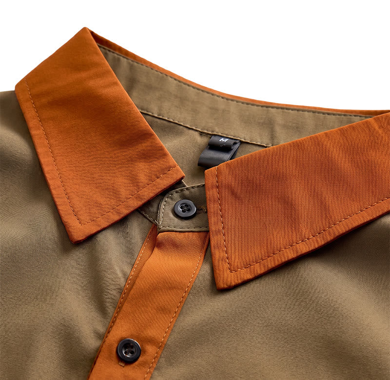 Chemise d'été pour homme, style bodybuilder, avec bordure orange contrastée - image 6