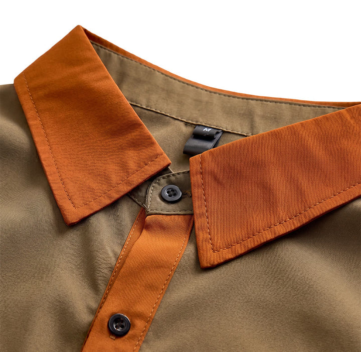 Chemise d'été pour homme, style bodybuilder, avec bordure orange contrastée - image 6