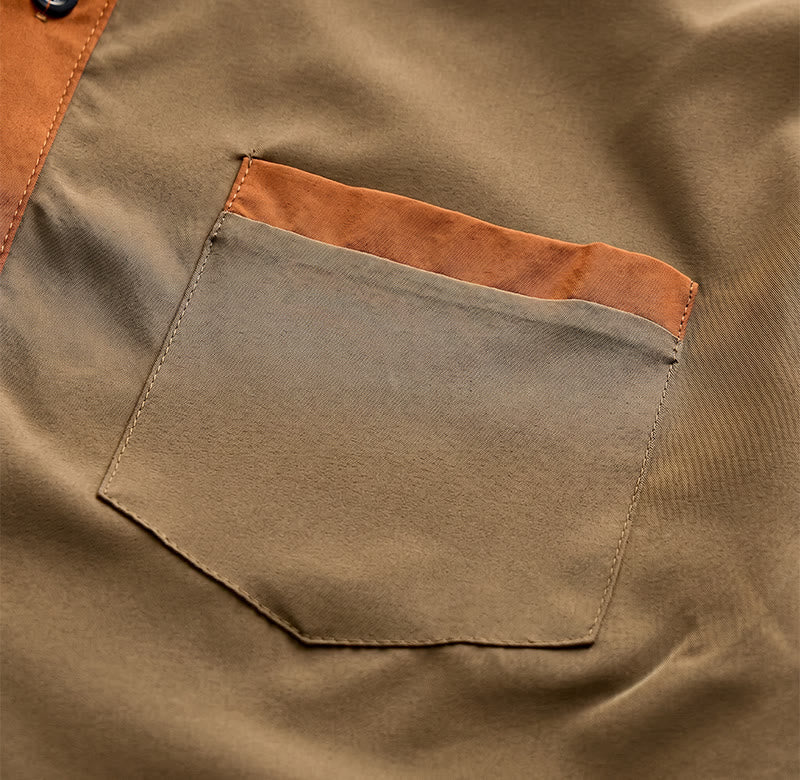 Chemise d'été pour homme, style bodybuilder, avec bordure orange contrastée - image 7