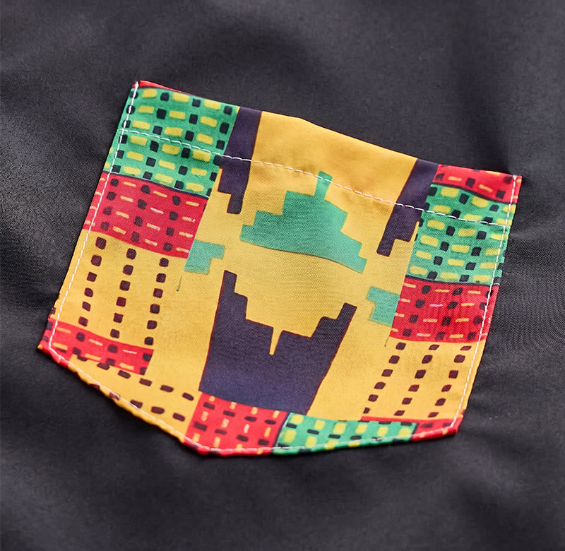 Chemise à imprimé ethnique patchwork pour homme, style festival. - image 12