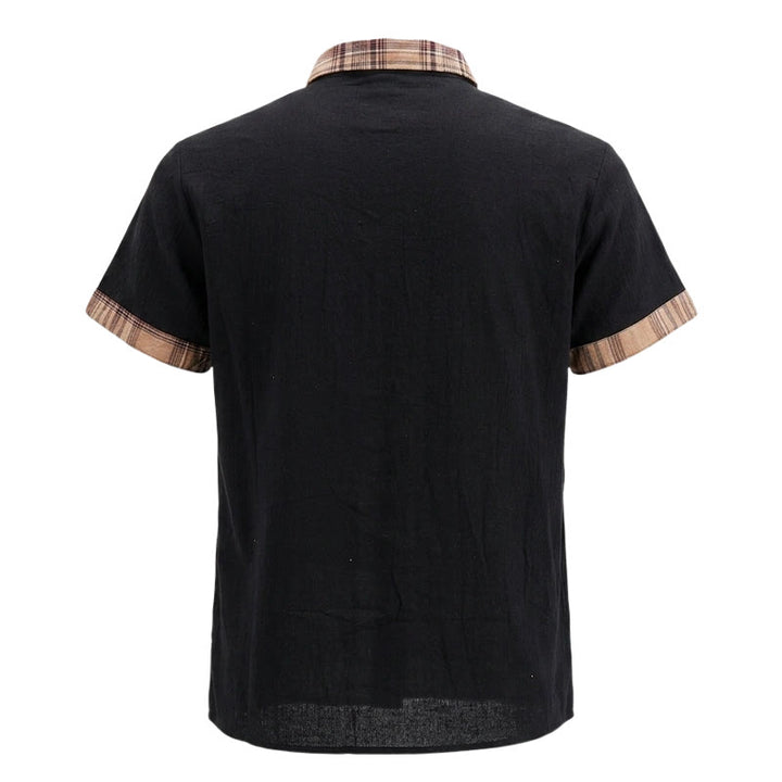 Chemise en coton patchwork à carreaux style vintage pour homme - image 15