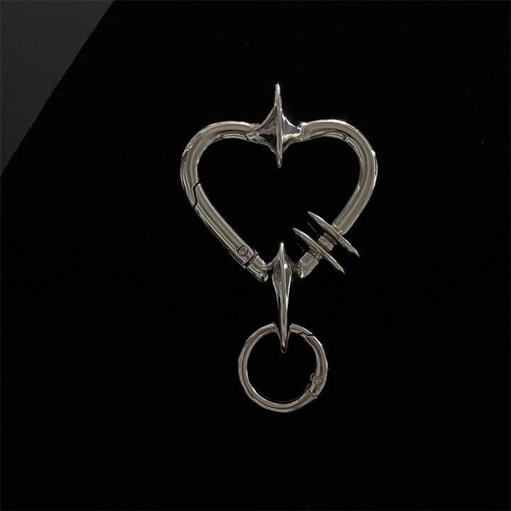 Collection de porte-clés de camping en métal à forme abstraite gothique - Cœur d'argent - image 8