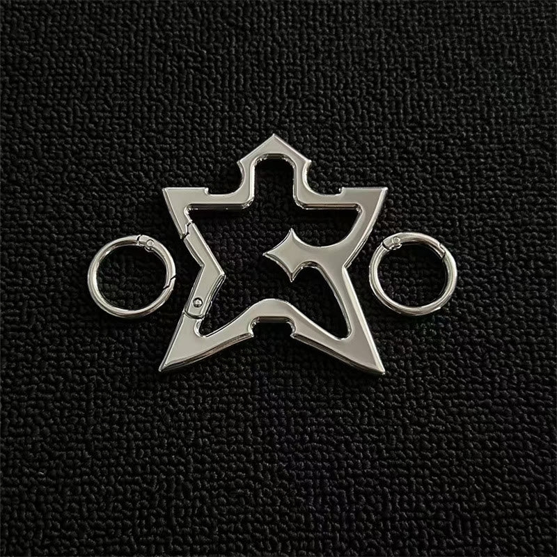 Collection de porte-clés de camping en métal à forme abstraite gothique - Étoile d'argent - image 0