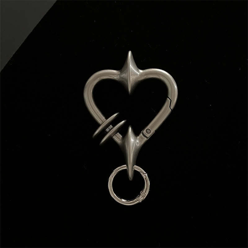Collection de porte-clés de camping en métal à forme abstraite gothique - Cœur en argent antique - image 7