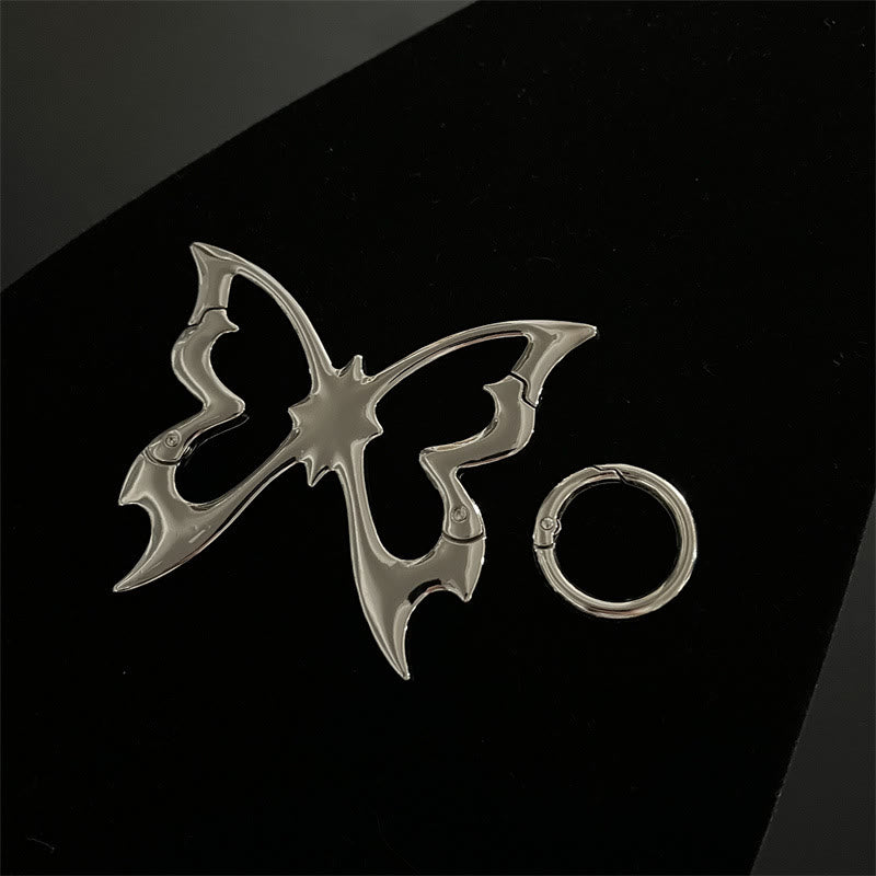 Collection de porte-clés de camping en métal à forme abstraite gothique - Papillon en argent antique - image 3