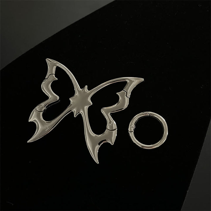 Collection de porte-clés de camping en métal à forme abstraite gothique - Papillon en argent antique - image 3