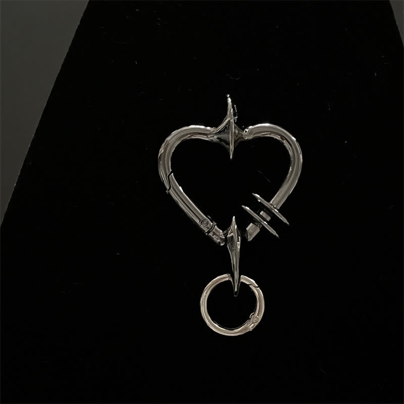 Collection de porte-clés de camping en métal à forme abstraite gothique - Cœur Gris - image 10