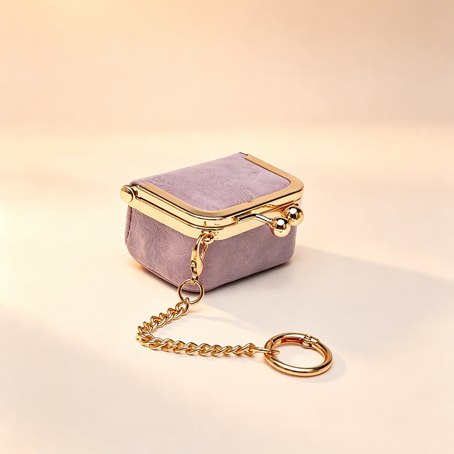 Mini breloque de sac à main en forme de baiser, petit porte-monnaie, porte-clés - Violet - image 12