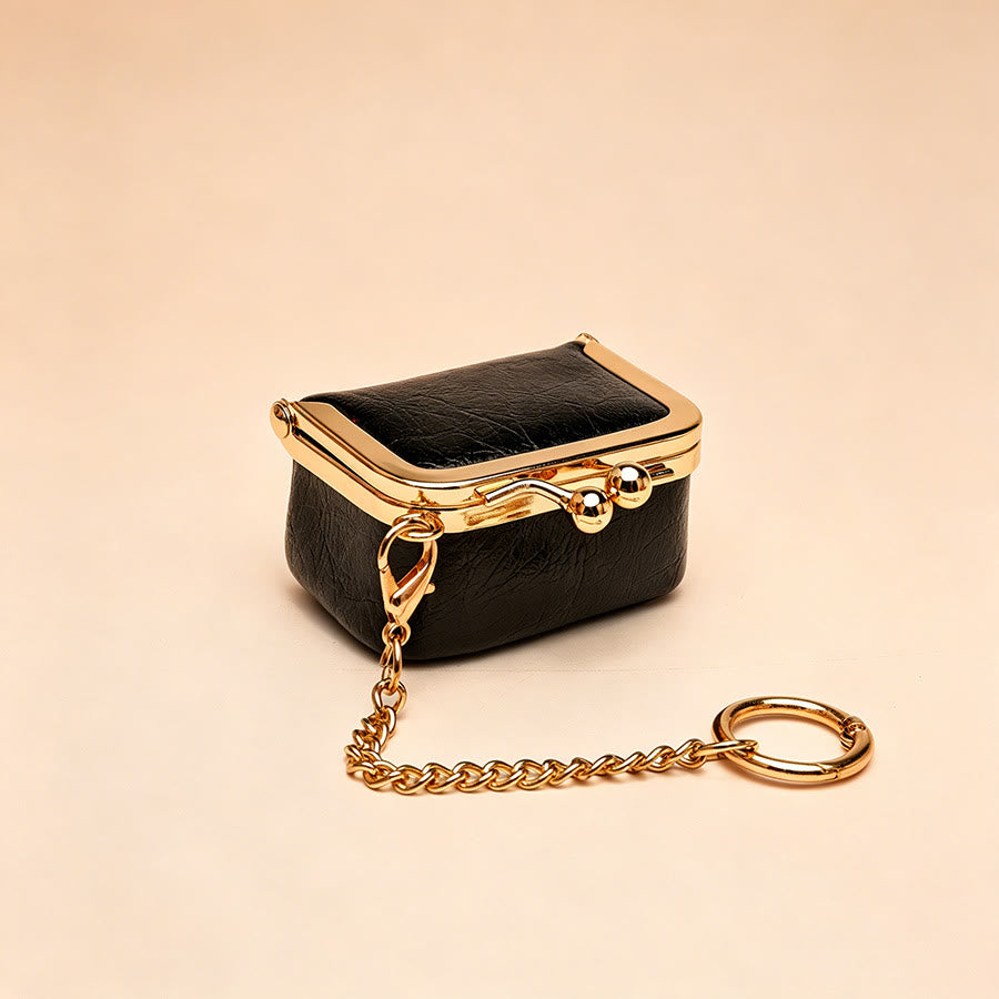 Mini breloque de sac à main en forme de baiser, petit porte-monnaie, porte-clés - Noir - image 6