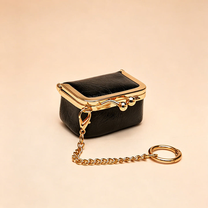 Mini breloque de sac à main en forme de baiser, petit porte-monnaie, porte-clés - Noir - image 6
