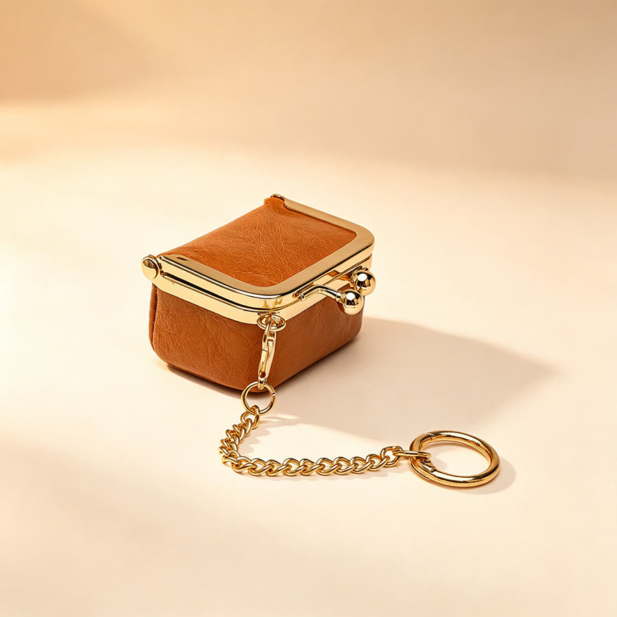 Mini breloque de sac à main en forme de baiser, petit porte-monnaie, porte-clés - Brun - image 9