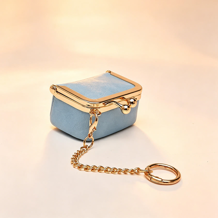 Mini breloque de sac à main en forme de baiser, petit porte-monnaie, porte-clés - Bleu - image 11