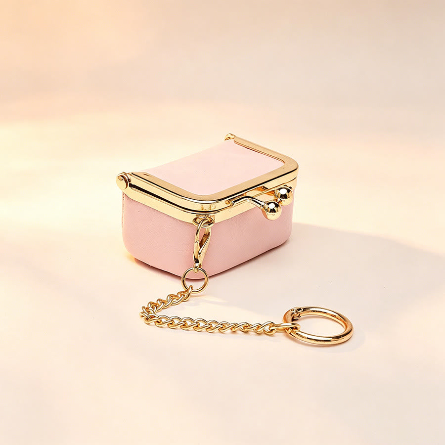 Mini breloque de sac à main en forme de baiser, petit porte-monnaie, porte-clés - Rose - image 3