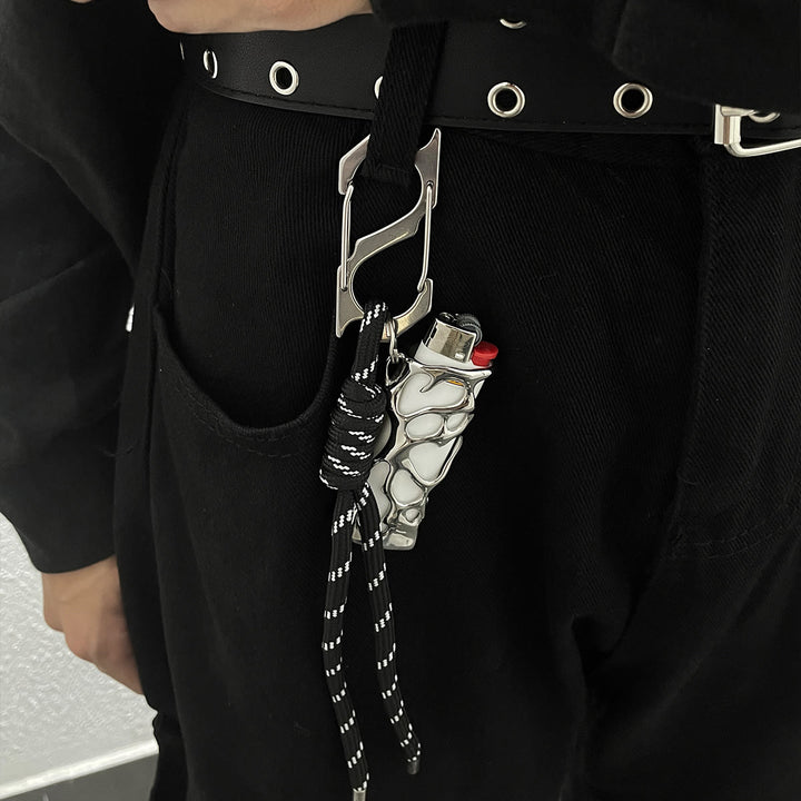 Étui briquet EDC avec porte-clés flamme creuse liquide - image 3