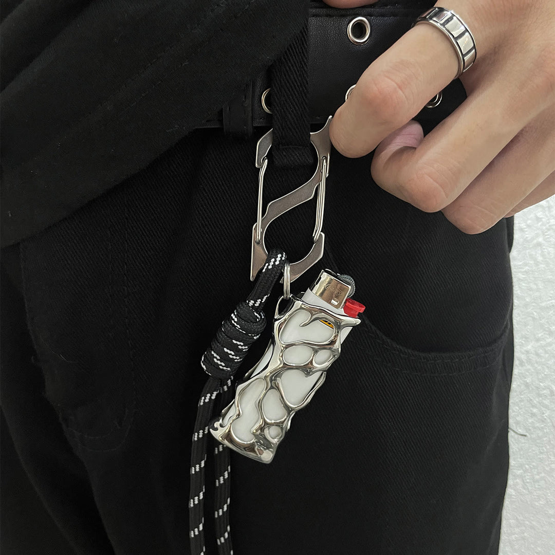 Étui briquet EDC avec porte-clés flamme creuse liquide - image 4