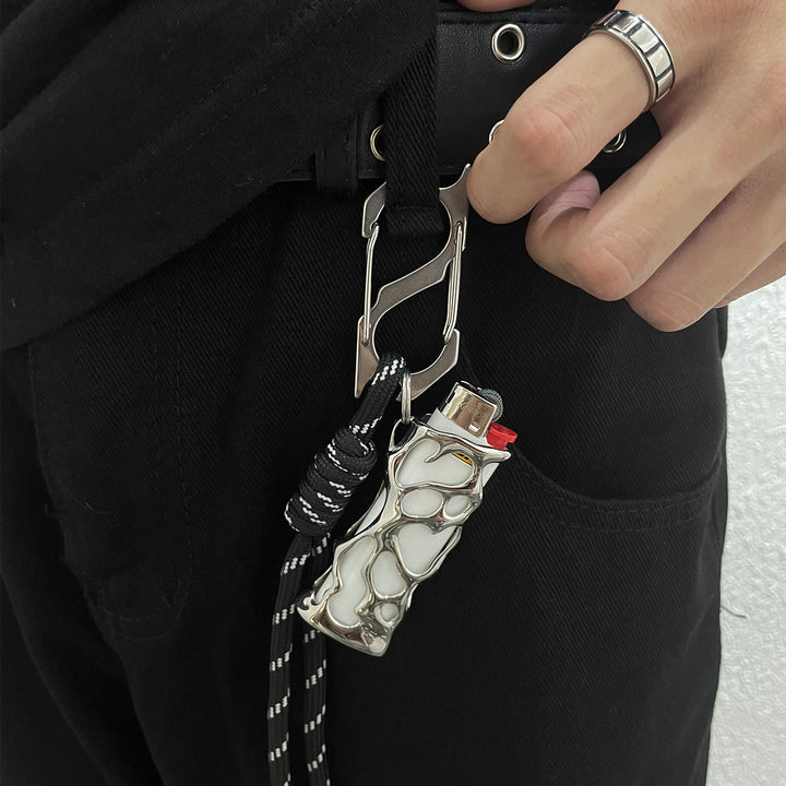 Étui briquet EDC avec porte-clés flamme creuse liquide - image 4