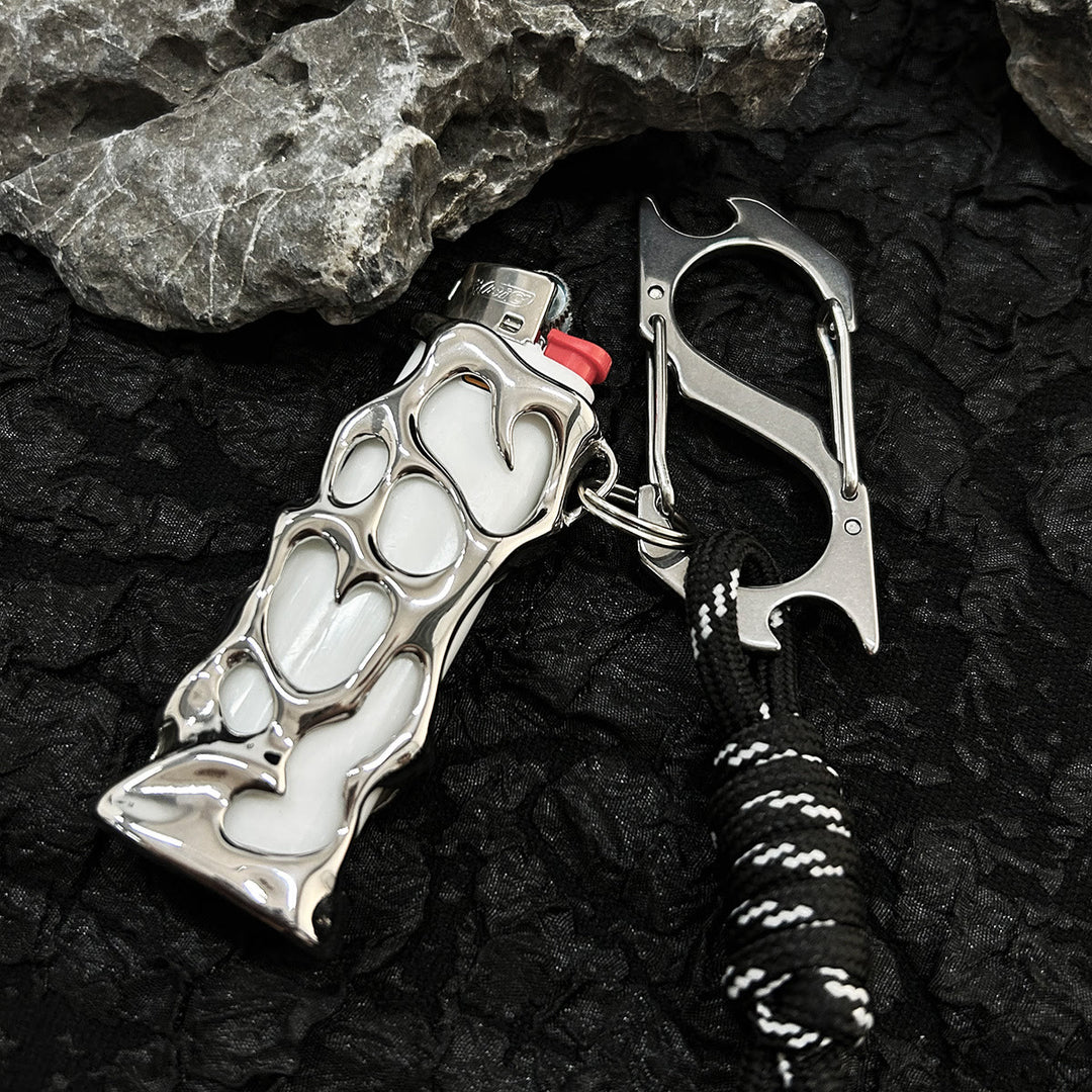 Étui briquet EDC avec porte-clés flamme creuse liquide - image 5
