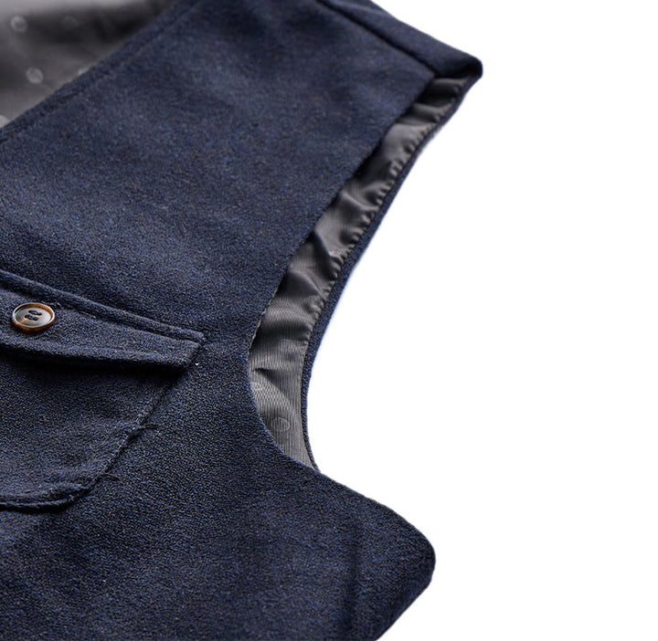 Gilet de costume infroissable à chevrons style vintage américain pour homme - image 19