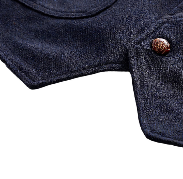 Gilet de costume infroissable à chevrons style vintage américain pour homme - image 22