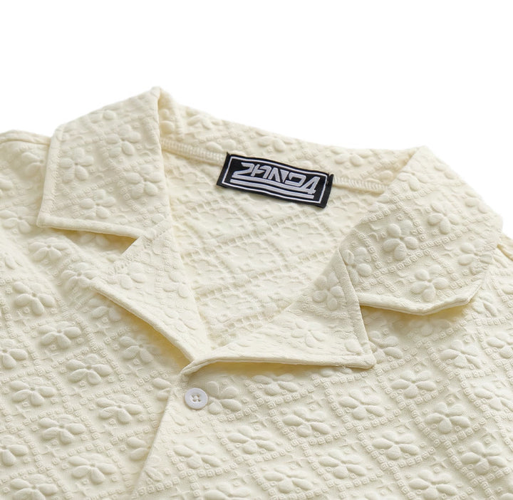Chemise légère décontractée pour homme, col cubain, en polyester - image 6