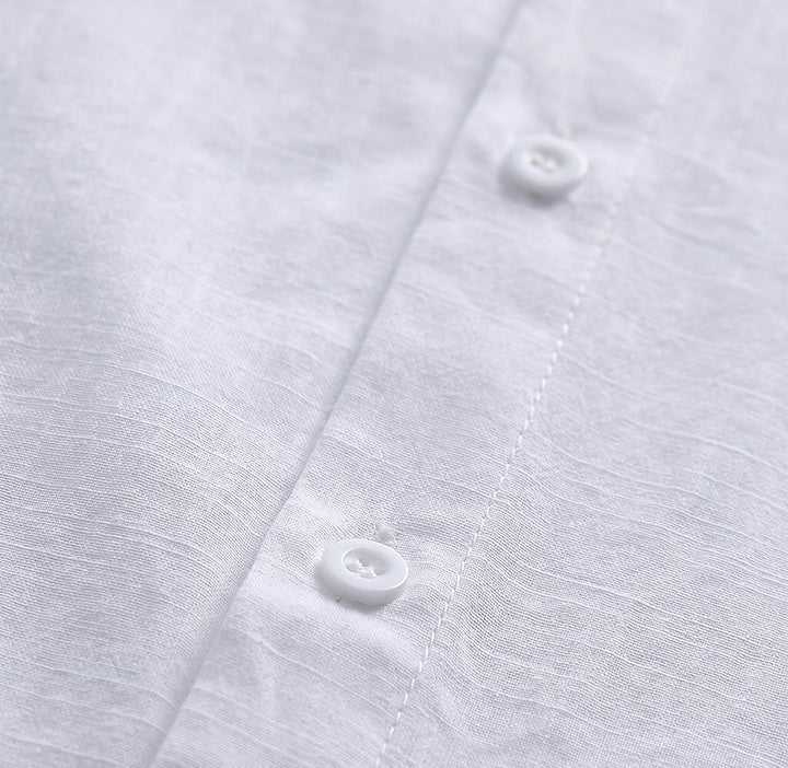 Chemises homme en pur coton uni, décontractées pour le bureau, couleur unie - image 8