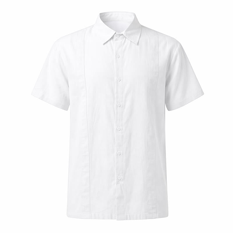 Chemise minimaliste pour homme en ramie unie respirante en coton décontracté d'été - image 16