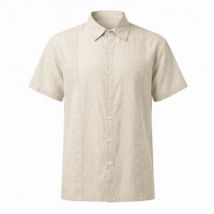 Chemise minimaliste pour homme en ramie unie respirante en coton décontracté d'été - image 21
