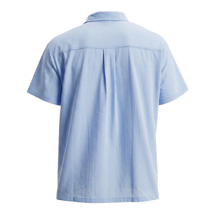 Chemise minimaliste pour homme en ramie unie respirante en coton décontracté d'été - image 15