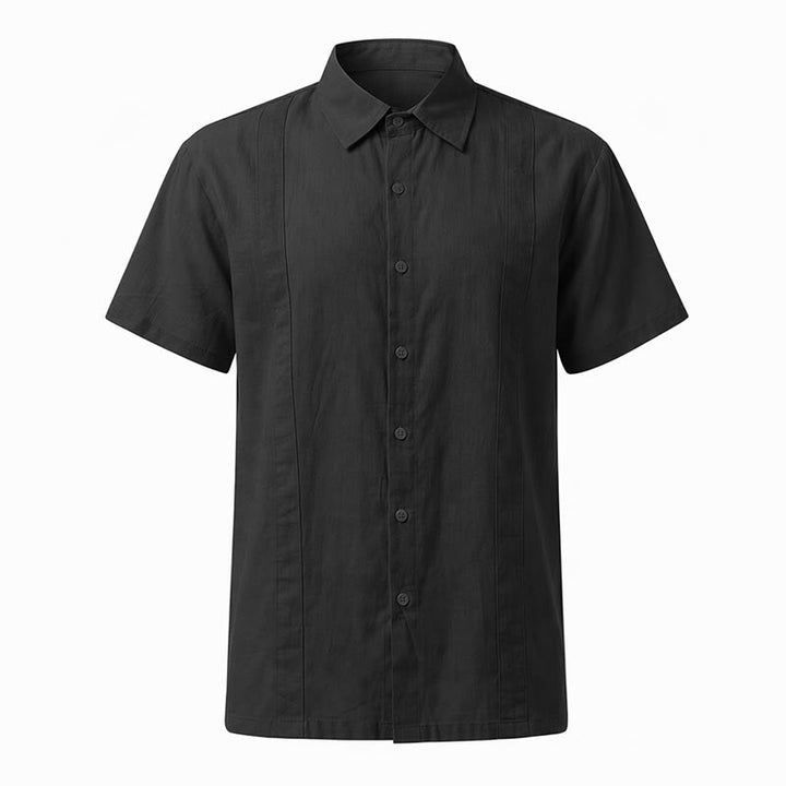 Chemise minimaliste pour homme en ramie unie respirante en coton décontracté d'été - image 17