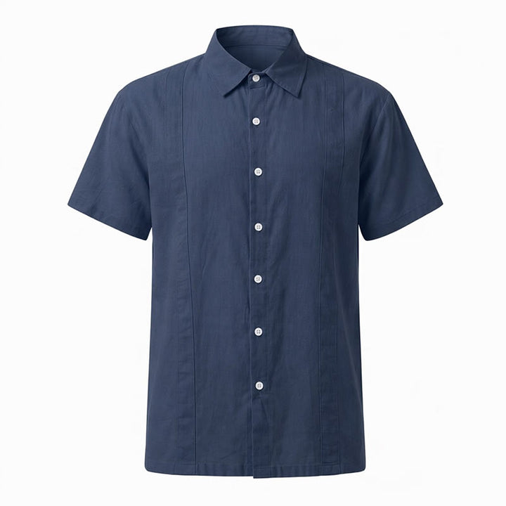 Chemise minimaliste pour homme en ramie unie respirante en coton décontracté d'été - image 18