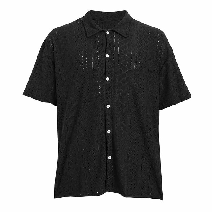 Chemise en coton jacquard décontractée et sportive pour homme - image 16