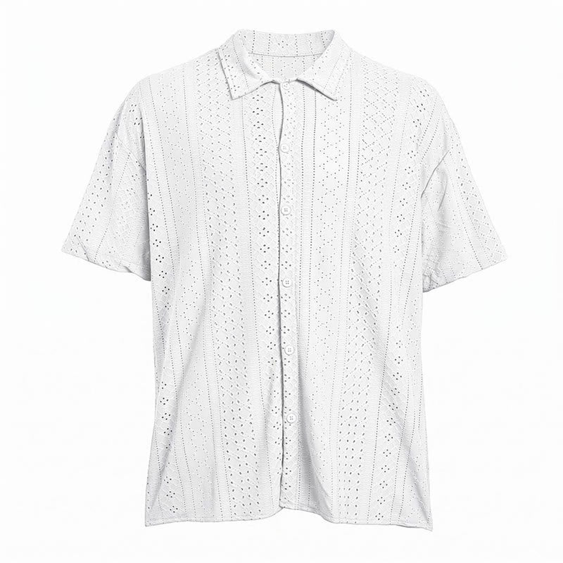 Chemise en coton jacquard décontractée et sportive pour homme - image 15