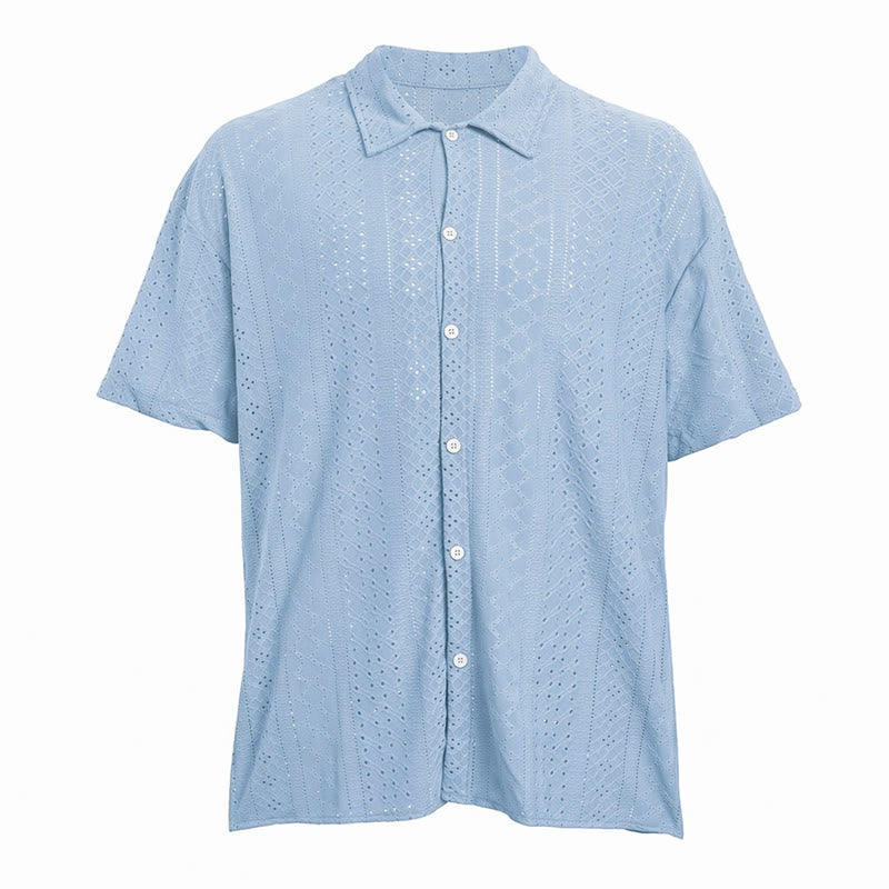 Chemise en coton jacquard décontractée et sportive pour homme - image 17