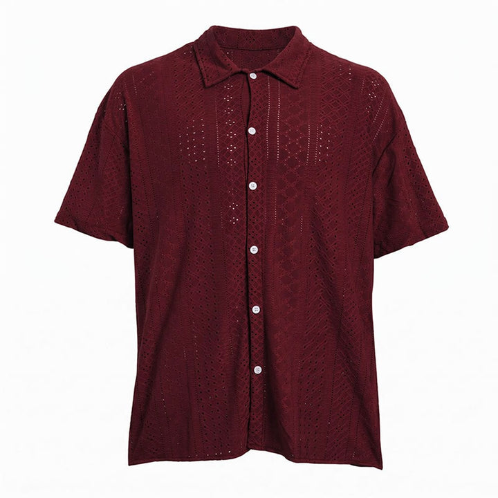 Chemise en coton jacquard décontractée et sportive pour homme - image 18