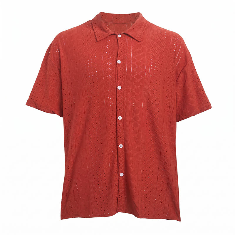 Chemise en coton jacquard décontractée et sportive pour homme - image 13