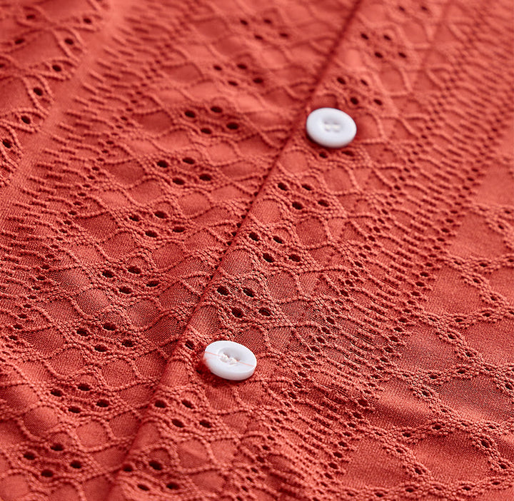 Chemise en coton jacquard décontractée et sportive pour homme - image 9