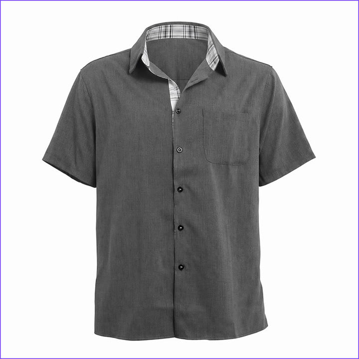 Chemise à manches courtes boutonnée en lin uni pour homme - image 31