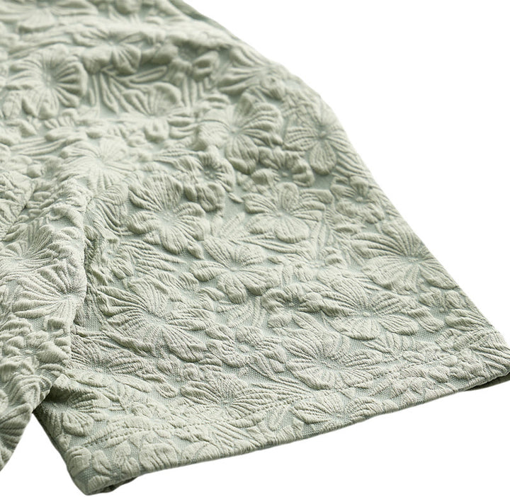 Chemises en coton texturé à motifs floraux pour hommes, idéales pour les vacances d'été et le quotidien. - image 10