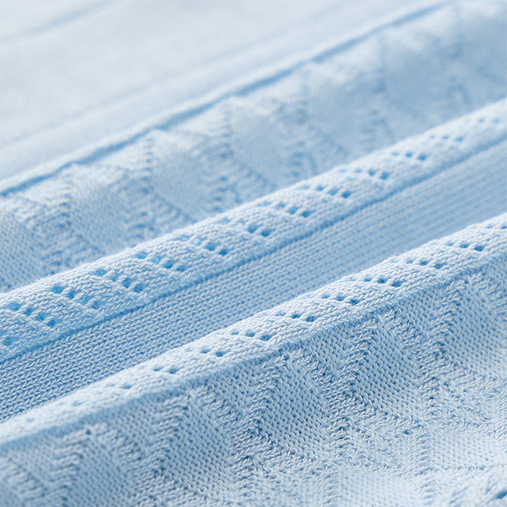 Chemise tricotée décontractée d'été pour homme, à rayures verticales à chevrons ajourés. - image 8