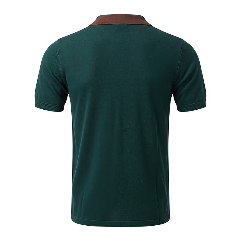 Chemise en maille à rayures contrastées et blocs de couleur pour homme - image 12